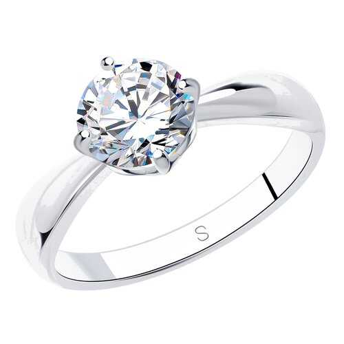 Помолвочное кольцо женское SOKOLOV из серебра со Swarovski Zirconia 89010028 р.18.5 в Линии Любви