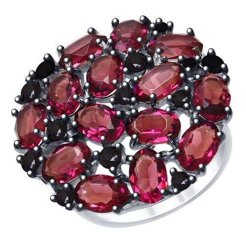 Кольцо женское SOKOLOV из серебра с кристаллами Swarovski и фианитами 94012682 р.18.5 в Линии Любви