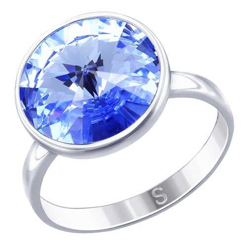 Кольцо женское SOKOLOV из серебра с синим кристаллом Swarovski 94012606 р.17 в Линии Любви