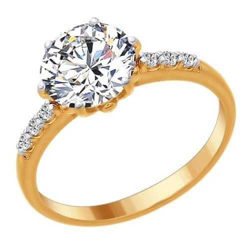 Кольцо женское SOKOLOV из серебра со Swarovski Zirconia 89010083 р.18 в Линии Любви