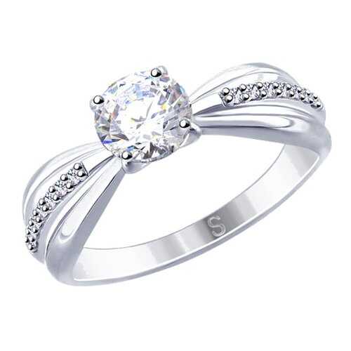Кольцо женское SOKOLOV из серебра со Swarovski Zirconia 89010109 р.17.5 в Линии Любви