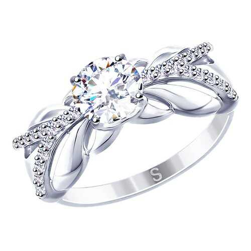 Кольцо женское SOKOLOV из серебра со Swarovski Zirconia 89010110 р.18.5 в Линии Любви