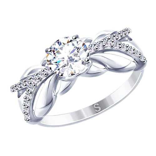 Кольцо женское SOKOLOV из серебра со Swarovski Zirconia 89010110 р.19 в Линии Любви