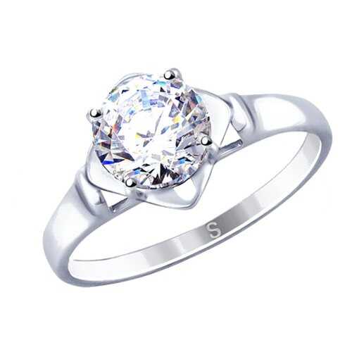 Кольцо женское SOKOLOV из серебра со Swarovski Zirconia 89010112 р.17 в Линии Любви