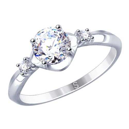 Кольцо женское SOKOLOV из серебра со Swarovski Zirconia 89010116 р.18 в Линии Любви