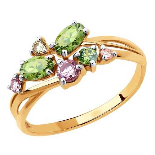 Кольцо женское SOKOLOV из золота с фианитами Swarovski 81010462 р.18 в Линии Любви