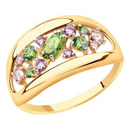 Кольцо женское SOKOLOV из золота с фианитами Swarovski 81010469 р.16.5 в Линии Любви