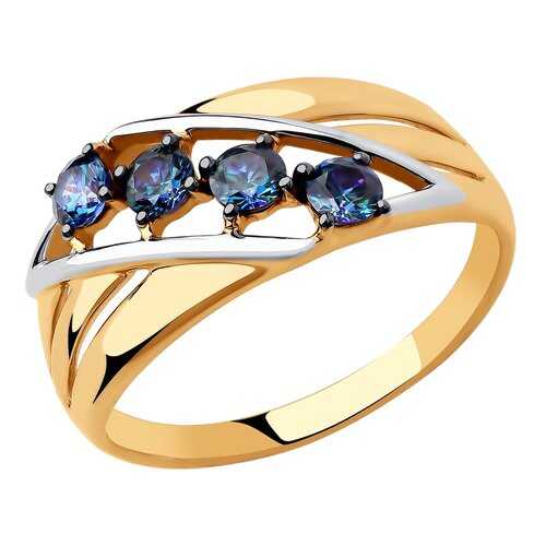 Кольцо женское SOKOLOV из золота с синими Swarovski Zirconia 81010447 р.19.5 в Линии Любви
