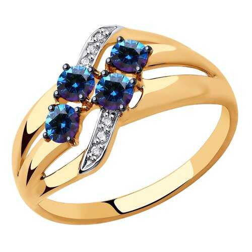 Кольцо женское SOKOLOV из золота с Swarovski Zirconia 81010450 р.18 в Линии Любви