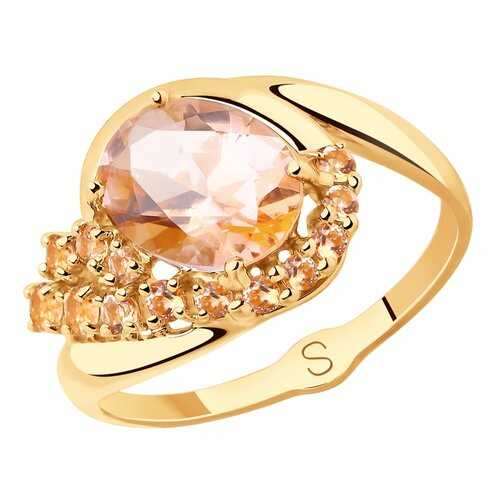 Кольцо женское SOKOLOV из золота с топазами Swarovski 715369 р.19 в Линии Любви