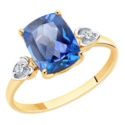 Кольцо женское SOKOLOV из золота с топазом и фианитами Swarovski 715894 р.19 в Линии Любви
