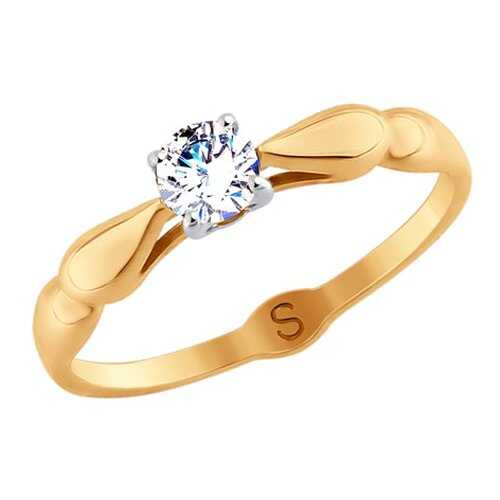 Кольцо женское SOKOLOV из золота со Swarovski Zirconia 81010363 р.18 в Линии Любви
