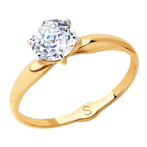 Кольцо женское SOKOLOV из золота со Swarovski Zirconia 81010424 р.16.5 в Линии Любви