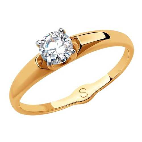 Кольцо женское SOKOLOV из золота со Swarovski Zirconia 81010429 р.16 в Линии Любви