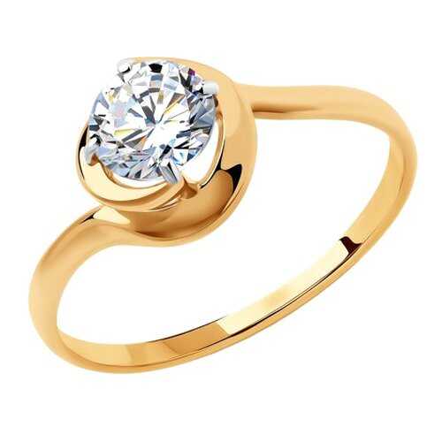 Кольцо женское SOKOLOV из золота со Swarovski Zirconia 81010451 р.19 в Линии Любви