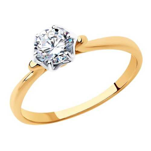 Кольцо женское SOKOLOV из золота со Swarovski Zirconia 81010454 р.16 в Линии Любви