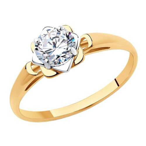 Кольцо женское SOKOLOV из золота со Swarovski Zirconia 81010456 р.18 в Линии Любви