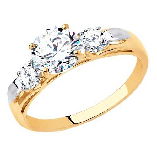 Помолвочное кольцо женское SOKOLOV из золота со Swarovski Zirconia 81010194 р.19 в Линии Любви