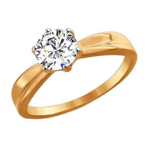 Помолвочное кольцо женское SOKOLOV из золота со Swarovski Zirconia 81010252 р.19 в Линии Любви