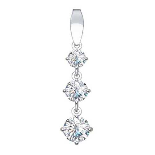 Подвеска SOKOLOV из серебра со Swarovski Zirconia 89030011 в Линии Любви