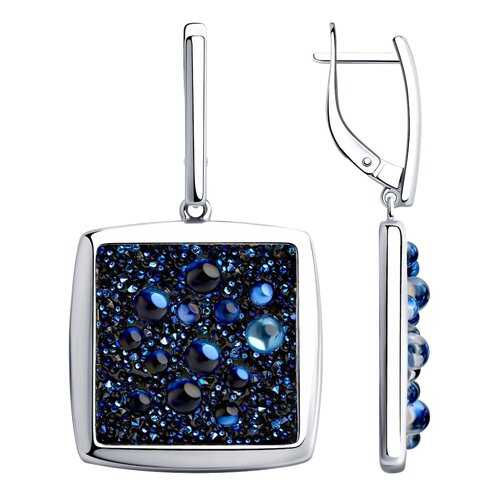 Серьги SOKOLOV из серебра с синими кристаллами Swarovski 94023809 в Линии Любви