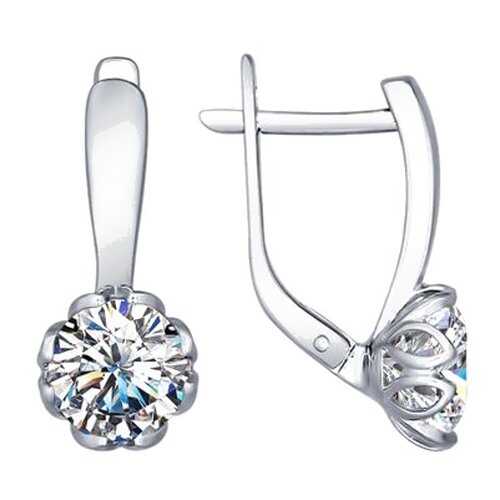 Серьги SOKOLOV из серебра с swarovski zirconia в Линии Любви