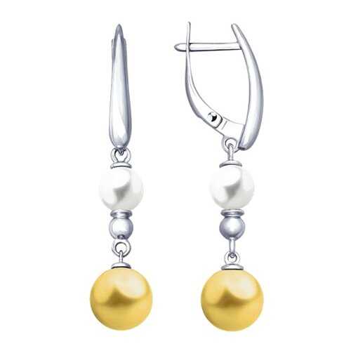 Серьги SOKOLOV из серебра с жемчугом Swarovski 94023015 в Линии Любви