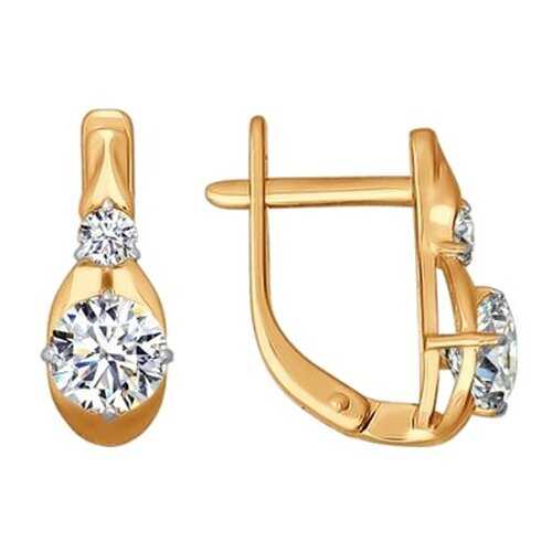 Серьги SOKOLOV из золота со Swarovski Zirconia 81020183 в Линии Любви