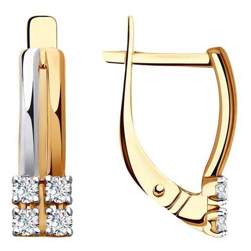 Серьги SOKOLOV из золота со Swarovski Zirconia 81020415 в Линии Любви