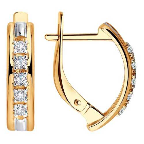 Серьги SOKOLOV из золота со Swarovski Zirconia 81020426 в Линии Любви