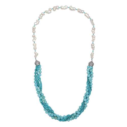 Бусы женские My-bijou 303-1125 голубые/белые в Линии Любви