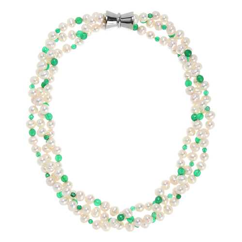 Бусы женские My-bijou 303-1580 белые/зеленые в Линии Любви