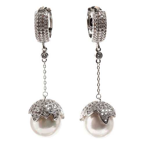 Серьги Beatrici Lux BL2607 серебряные/белые в Линии Любви