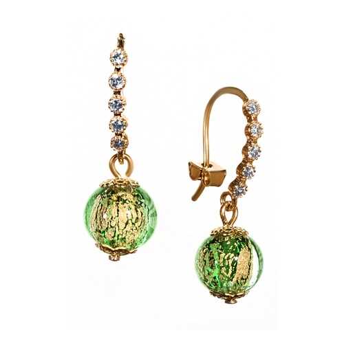 Серьги Bottega Murano 09044347 зеленые в Линии Любви