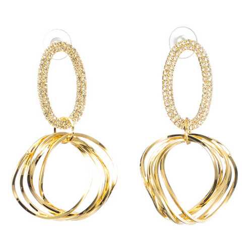 Серьги Corona Style B005E1123346 золотистые в Линии Любви