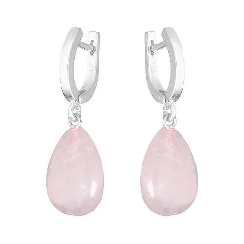 Серьги My-bijou Висюльки кварц розовый 4 см в Линии Любви