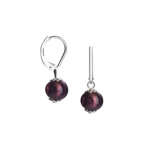 Серьги Perla Piccolo Argento 09030704 фиолетовые в Линии Любви