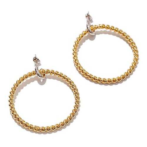 Серьги женские EXCLAIM 036G2732E серебристые/золотистые в Линии Любви