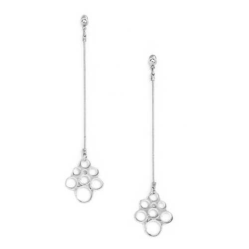 Серьги женские ORI TAO OT-12-28653 серебристые в Линии Любви